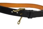 Quick draw leather belt