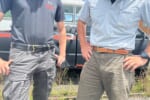 Quick draw leather belt