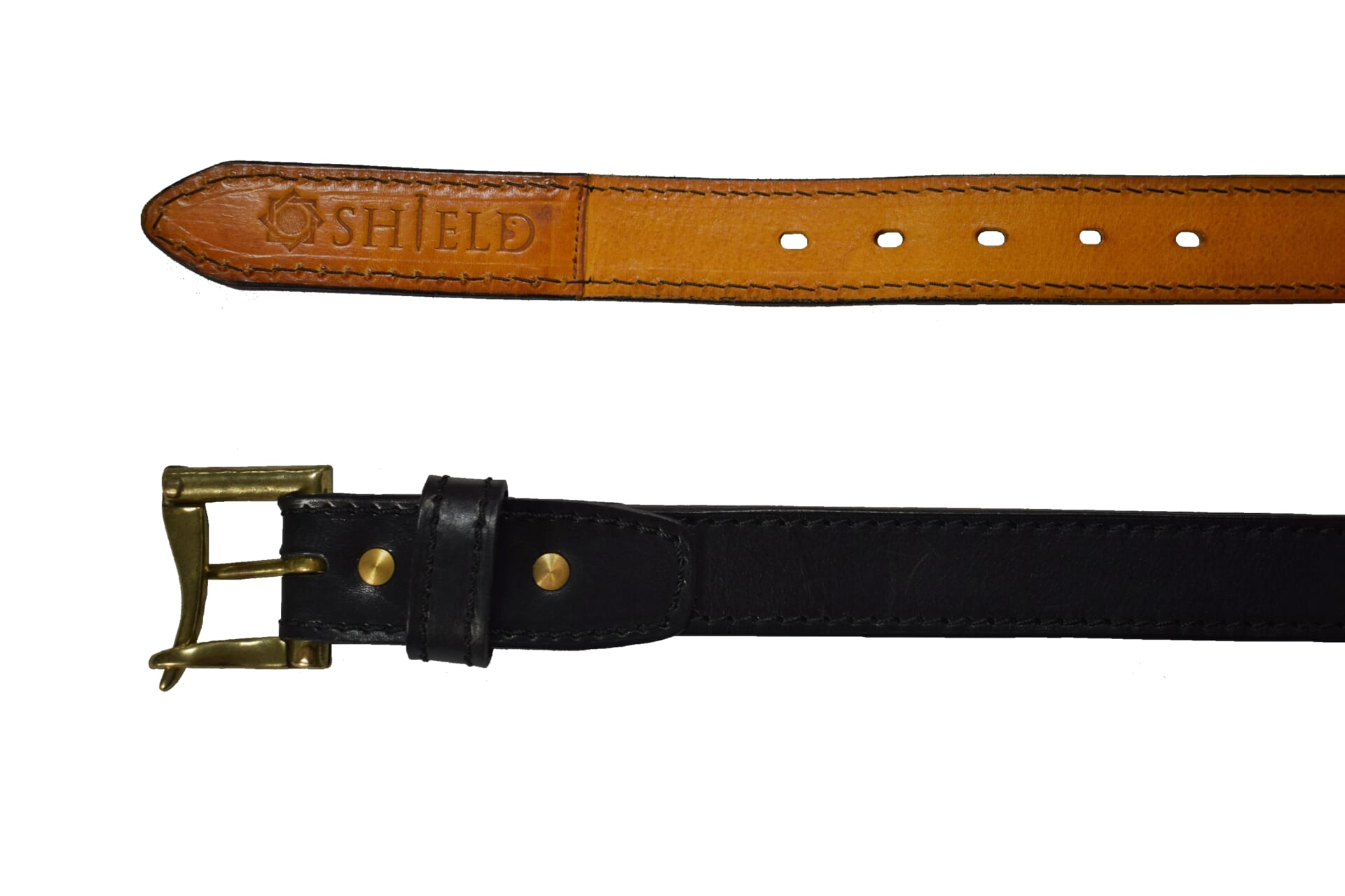 Quick draw leather belt